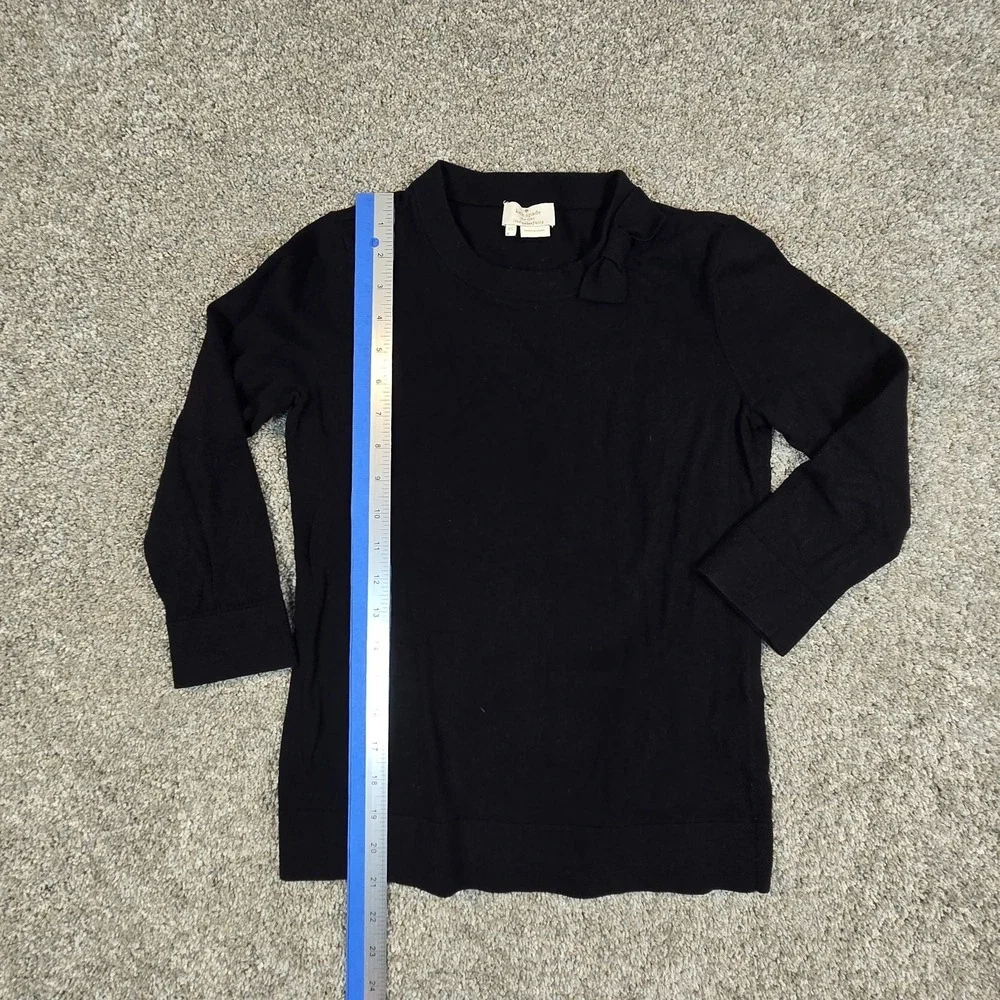 Kate Spade 3/4 Sleeve Woman's XS Black Sweater With Bow‎